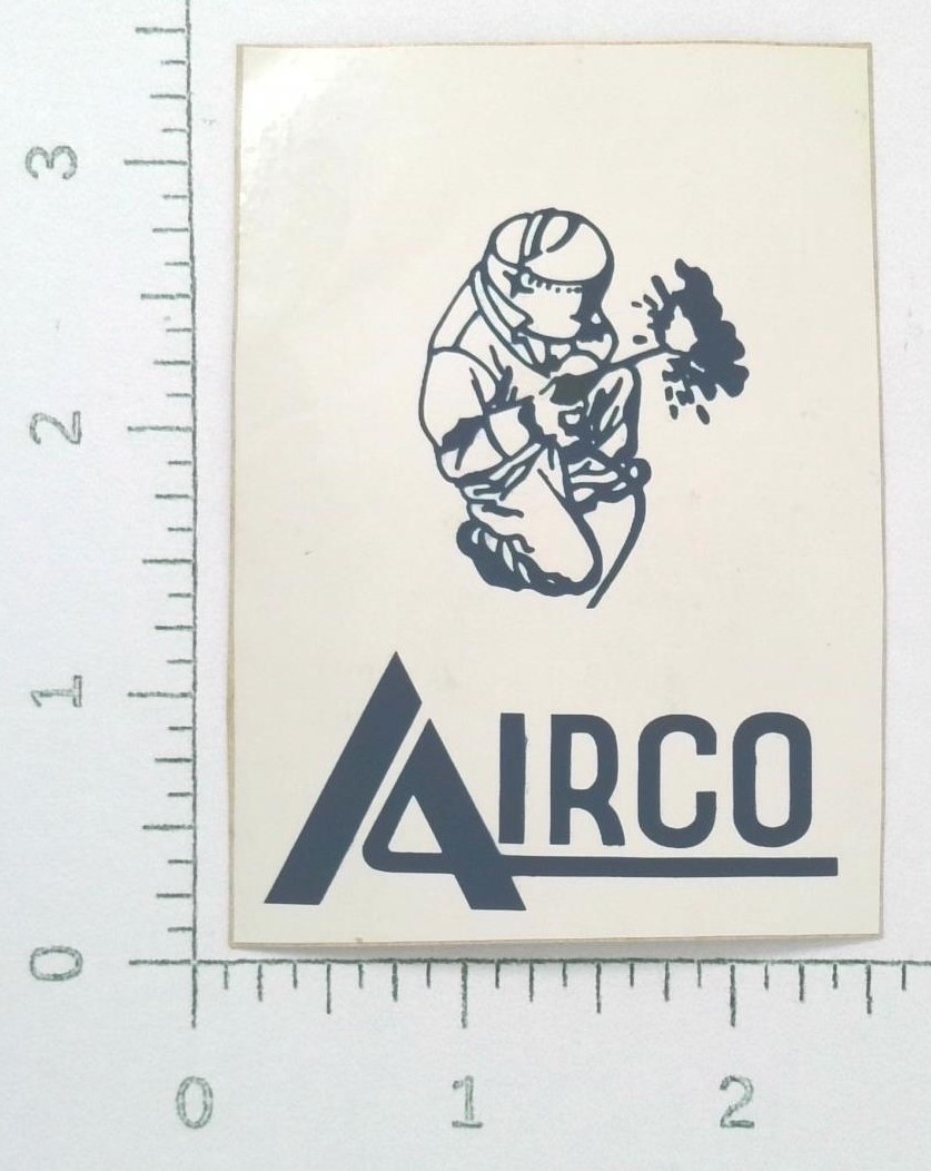 Vintage AIRCO Welding Equipment Welder Logo Advertising Sticker Decal
