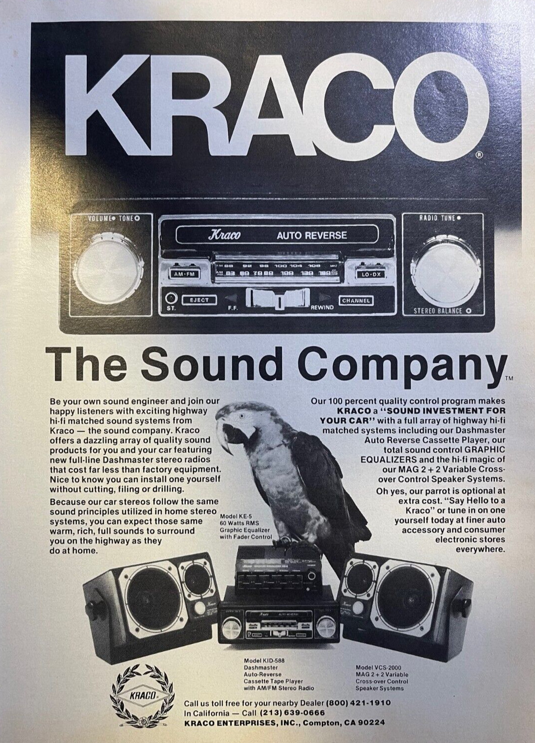 1978 Advertisement Kraco Car Stereos