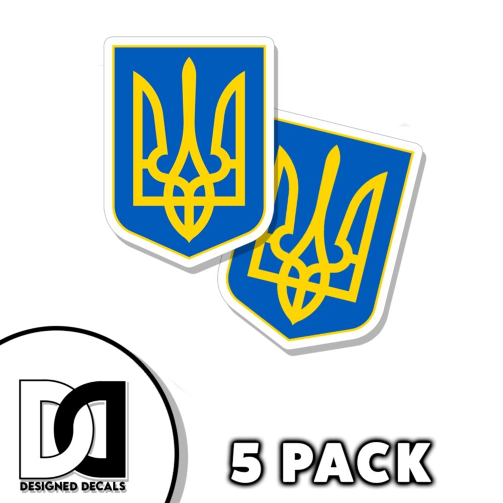Ukraine Coat of Arms Sticker Self Adhesive 3 inch Ukrainian flag Decals 5pk Ukraine Coat of Arms Sticker Self Adhesive 3 inch Ukrainian flag Decals 5pk
