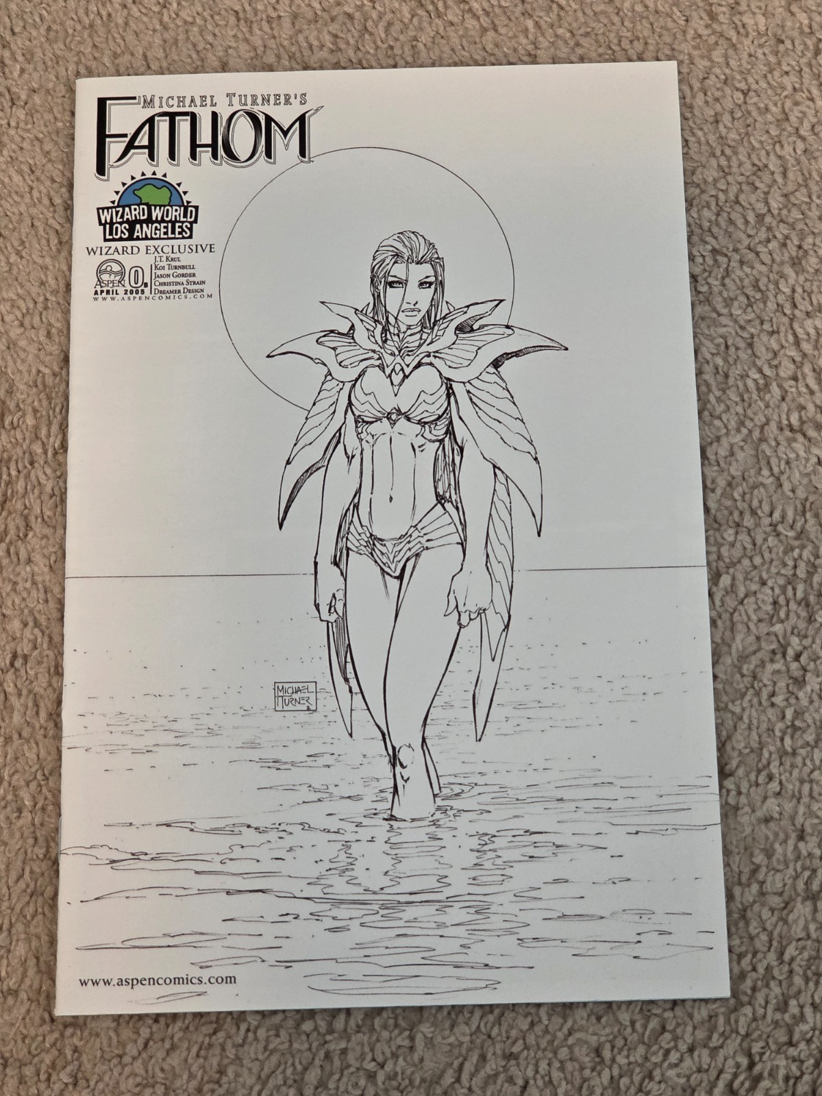 Michael Turner\'s Fathom #0 Wizard World LA Exclusive Sketch Variant (2005) Aspen