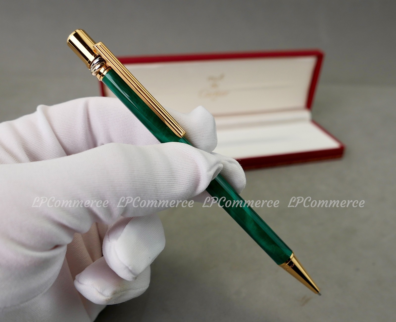 Cartier Santos Malachite Ballpoint Pen Ballpoint Pen Blue Marble Sfera Trinity