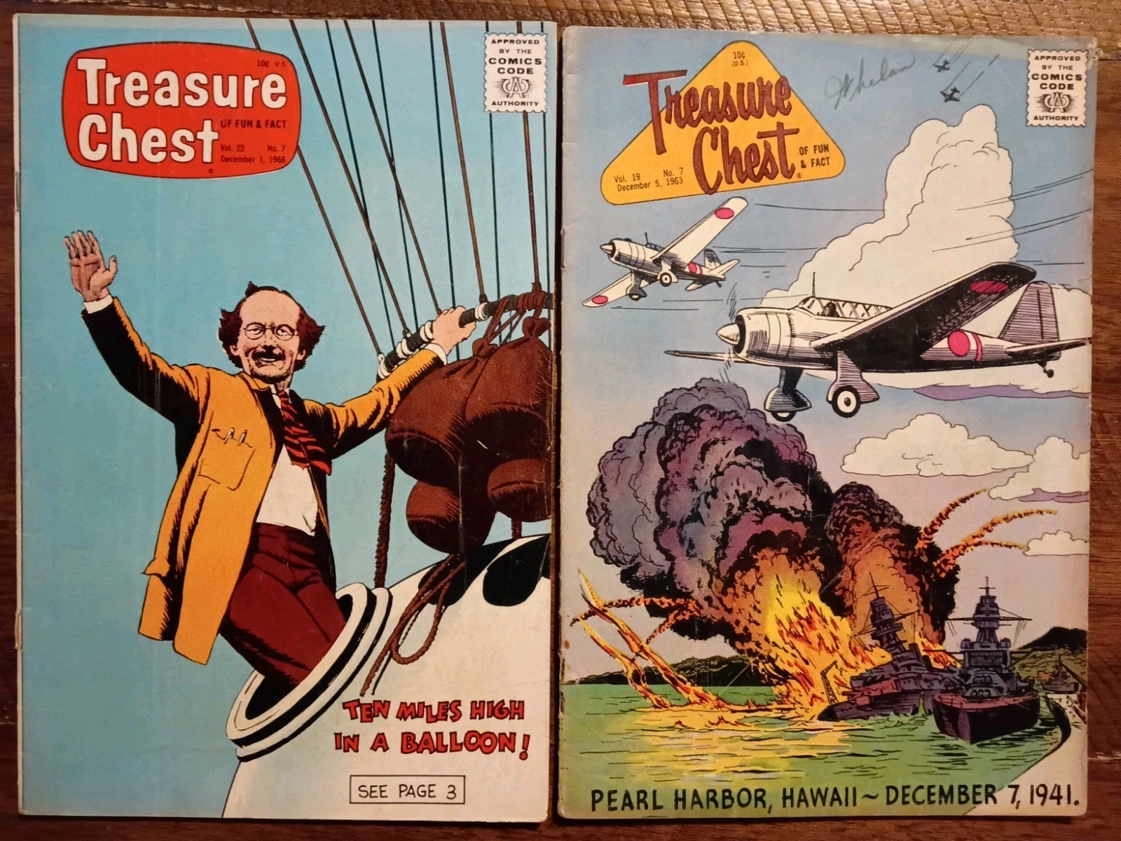 Lot Of 2 Comics- Treasure Chest Of Fun And Facts Vintage 1963-1966