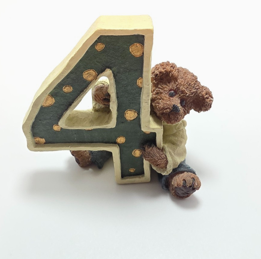 Boyds Bear Number 4 Birthday Figurine