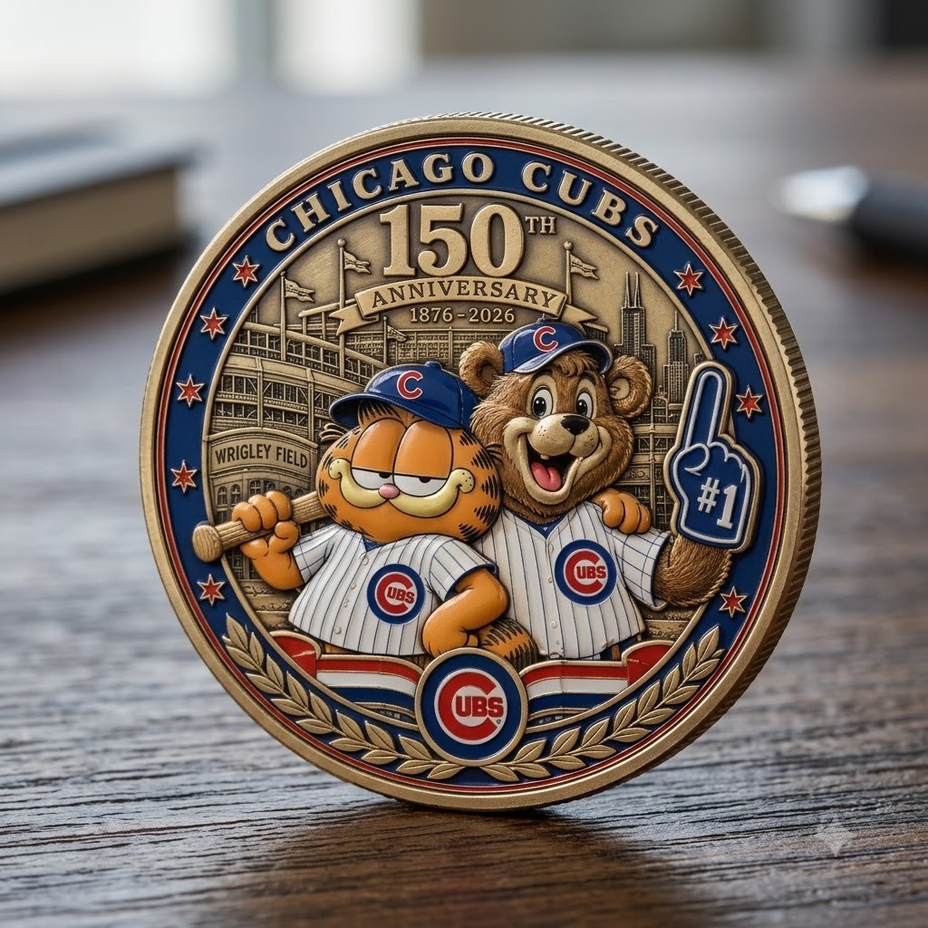 Chicago Cubs Garfield 150th Anniversary Collectible Coin Chicago Cubs Garfield 150th Anniversary Collectible Coin