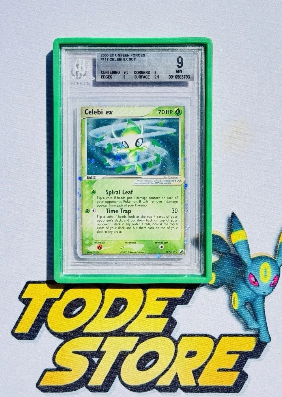 Pokemon Celebi ex 117/115 Ex Unseen Forces Rare Holo BGS9 MINT 2005 Nintendo