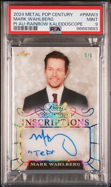 MARK WAHLBERG 2024 LEAF POP CENTURY PEARL AUTOGRAPH 3/5 INSCRIPTION \