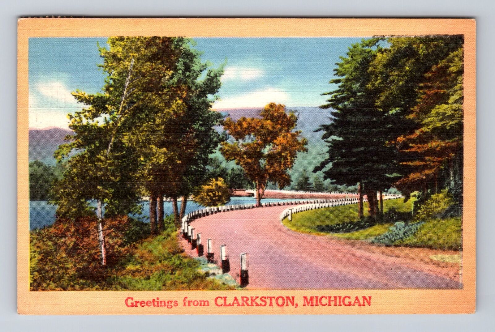 Clarkston MI-Michigan, General Greetings, Antique Vintage Souvenir Postcard