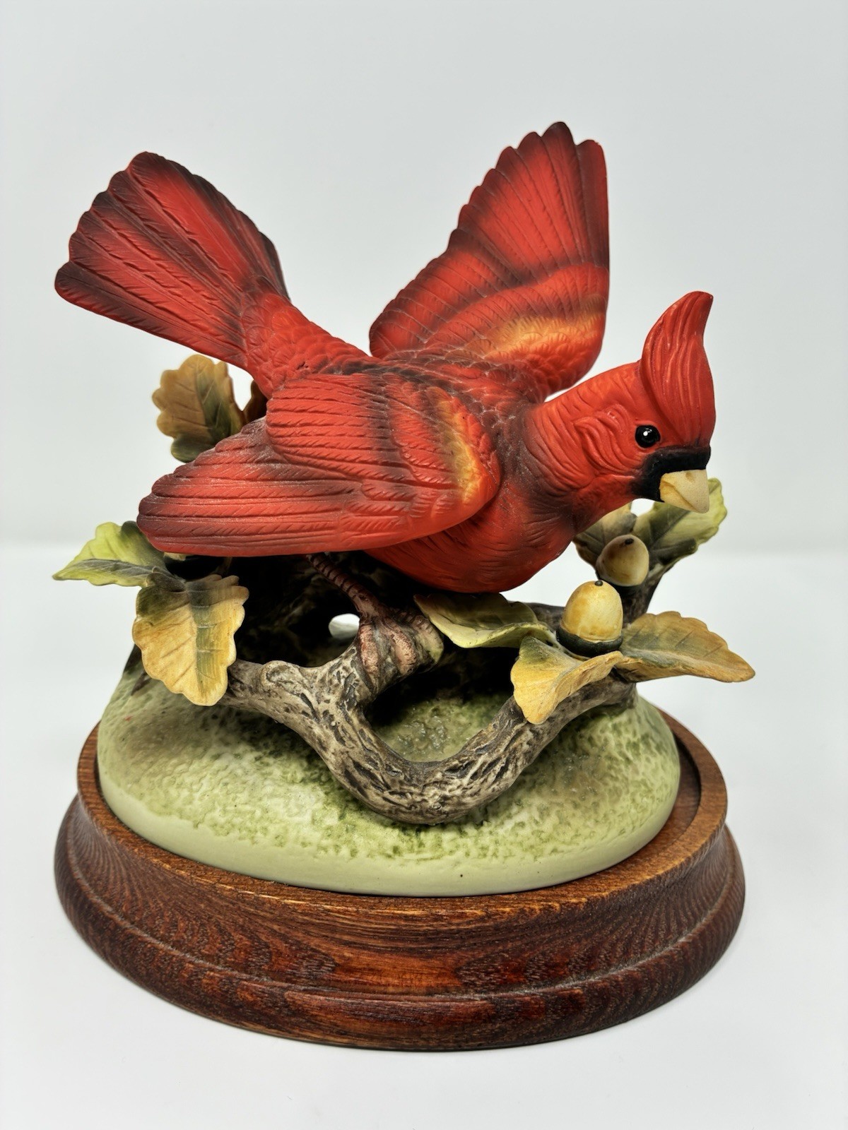 Andrea by Sadek Cardinal Porcelain Figurine with Wood Bases Vintage