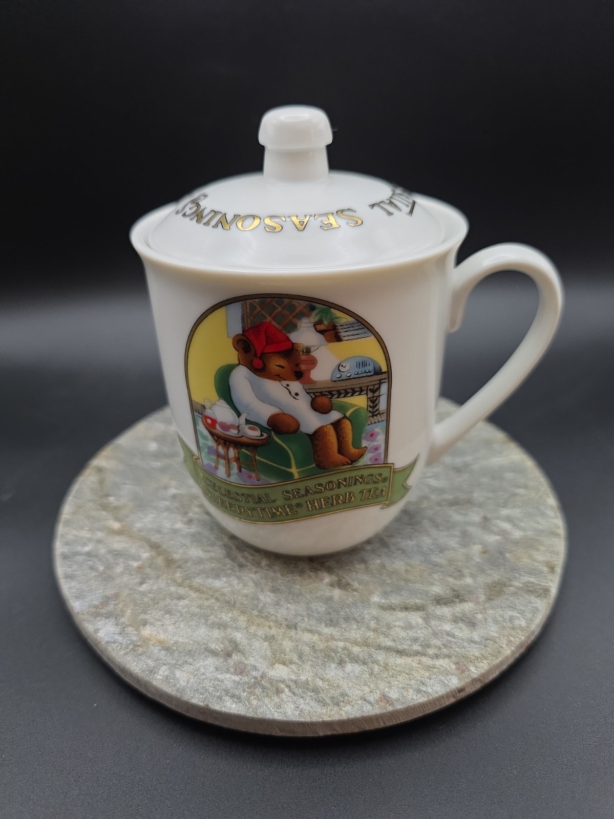 Vintage Celestial Seasonings,Sleepytime Herb Tea mug with lid, Japan