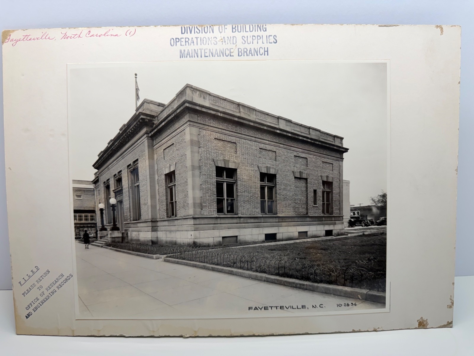 1936 Fayetteville NC Post Office Federal Building Photos Vintage Cars Government
