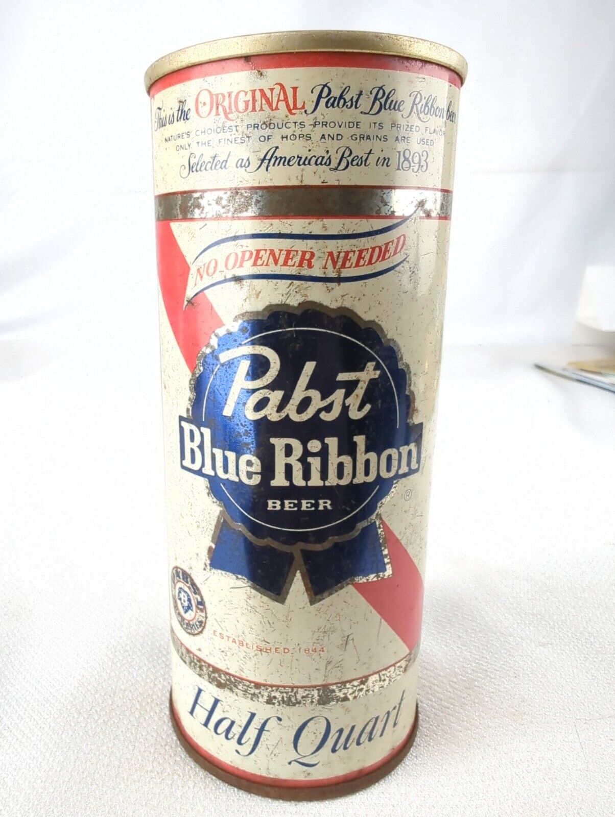Pabst Blue Ribbon Beer Milwaukee WIS Half Quart Pull Tab Can
