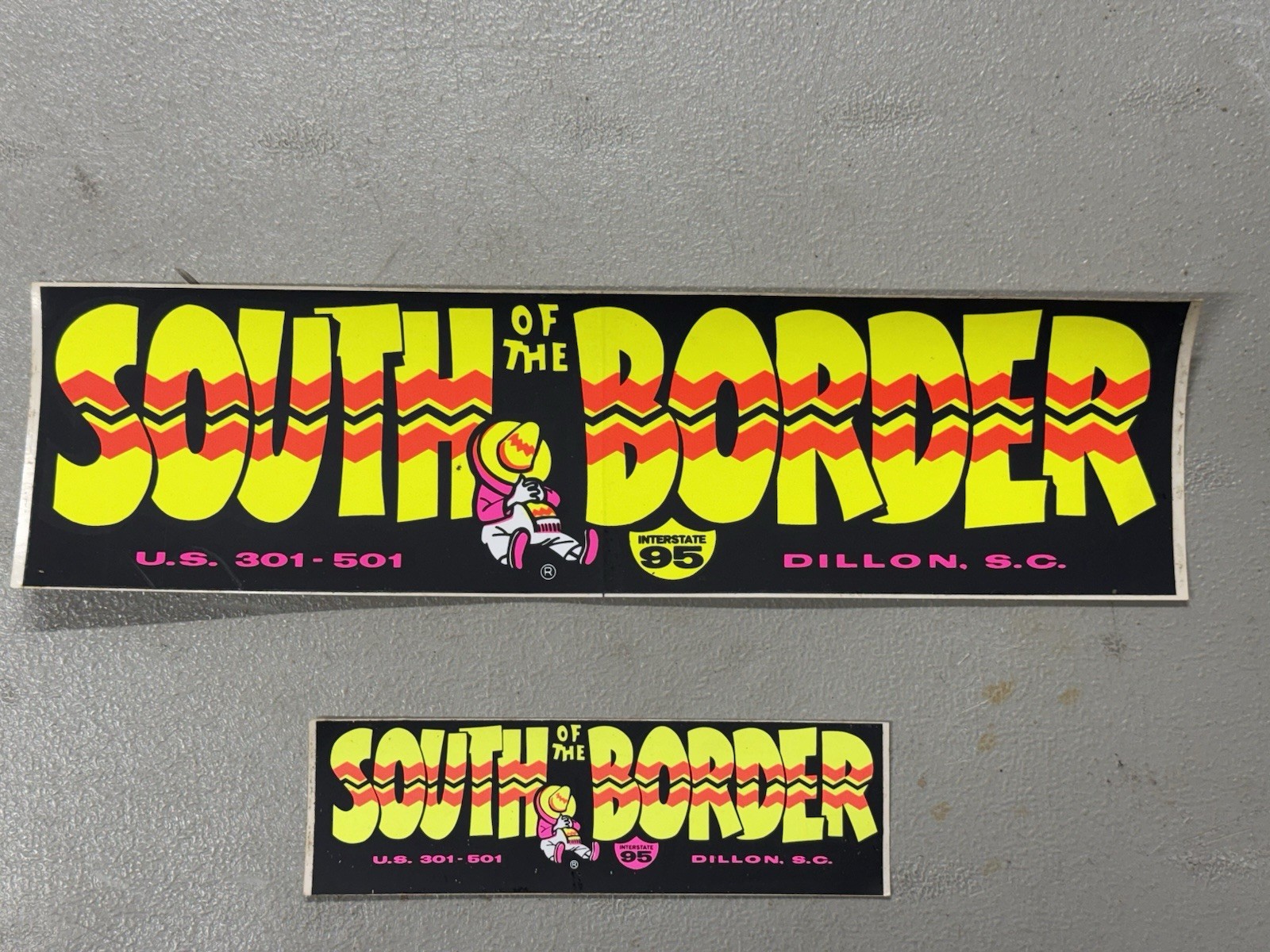 South of the Border Bumper Stickers 1 Small & 1 Large (set of 2)