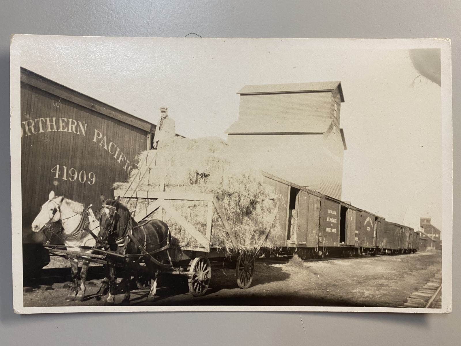 Terry MT RPPC Train Depot 1910 Northern Pacific Chicago Milwaukee Puget Sound RR