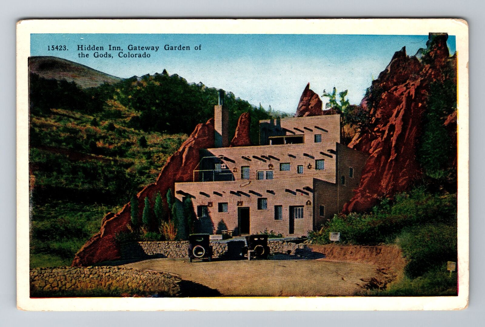 CO-Colorado, Hidden Inn, Gateway Garden, Antique, Vintage Souvenir Postcard
