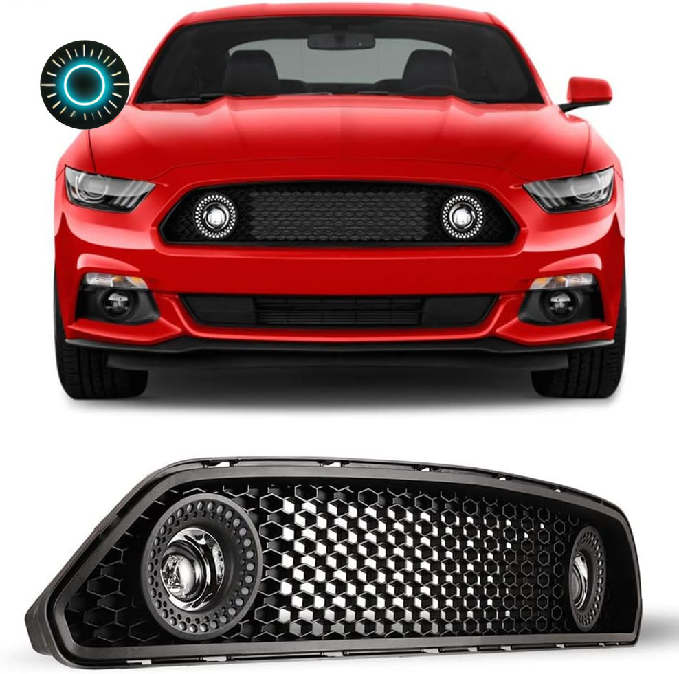 Compatible with [2015 2016 2017 Ford Mustang S550] Halo Ring DRL Upper Grille...