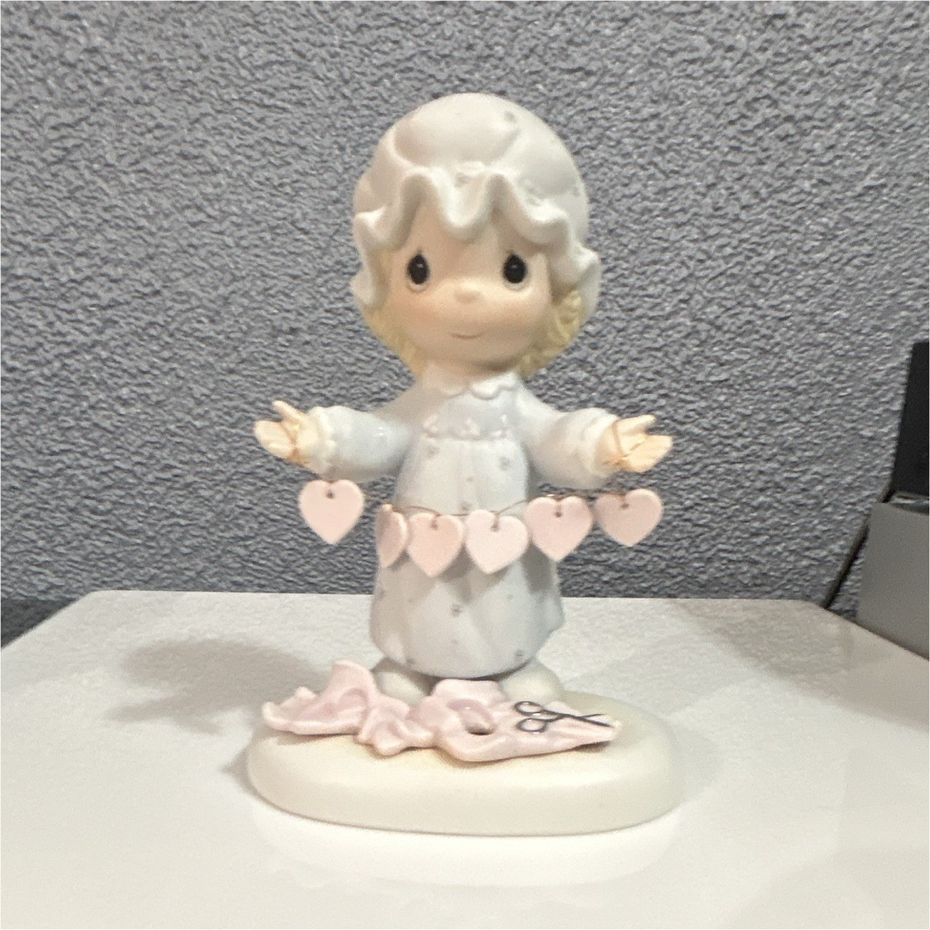 Precious Moments 2021 Girl Heart Garland Figurine, Hand Painted Porcelain