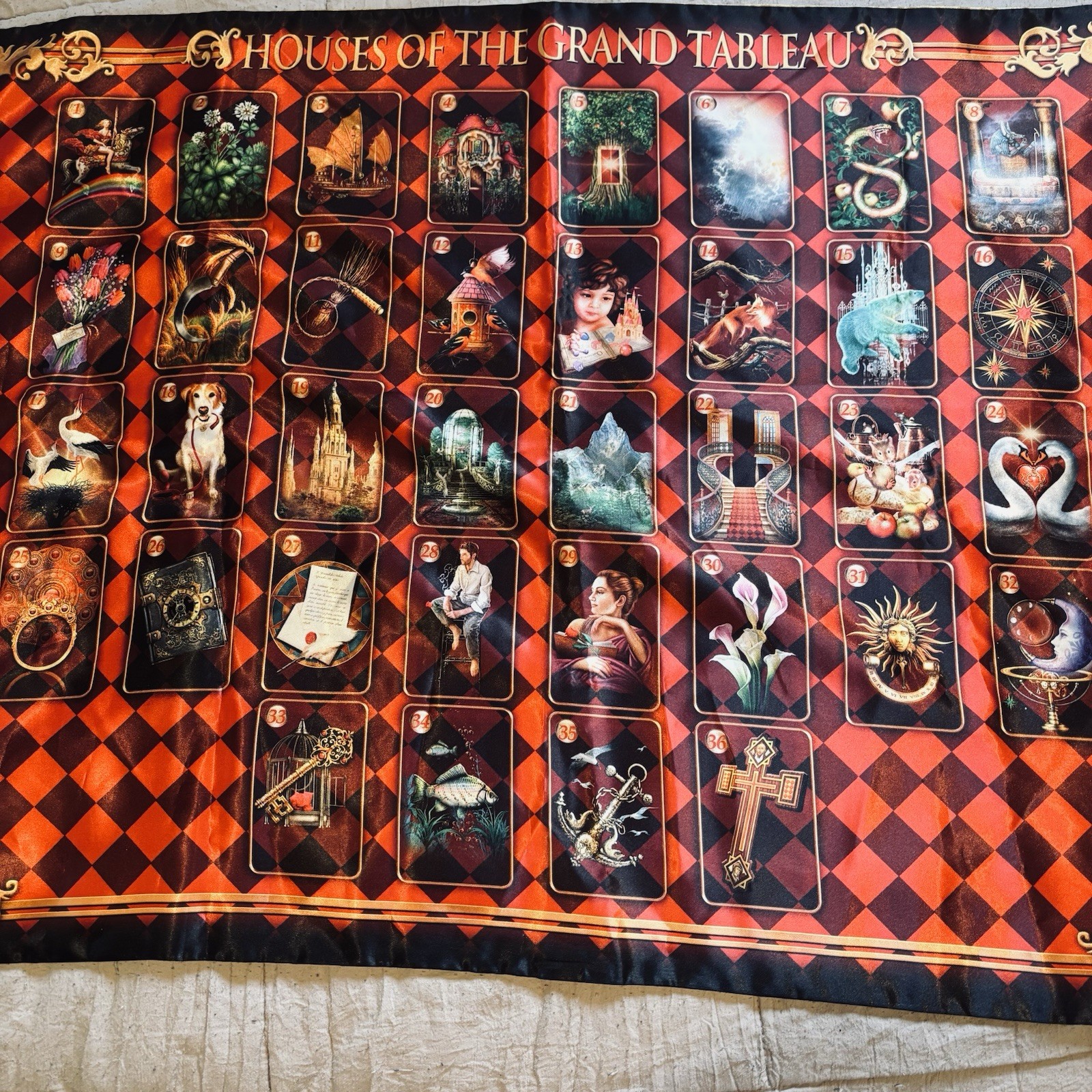 LENORMAND HOUSES OF THE GRAND TABLEAU SILKY CLOTH 35LX25W