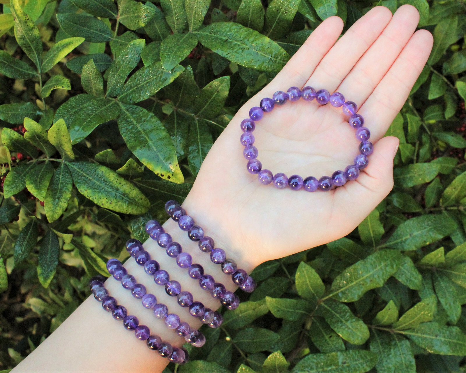 8 mm Bead Gemstone Bracelets: BUY 3 GET 1 FREE (Handmade, Stretch, Crystal) 8 mm Bead Gemstone Bracelets: BUY 3 GET 1 FREE (Handmade, Stretch, Crystal)