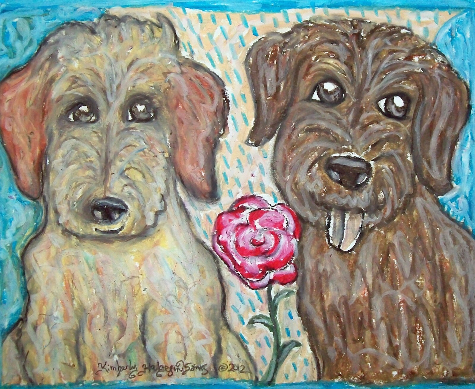ACEO LABRADOODLE Doodle Darlings Dog Collectible Signed Art Card Print 2.5x3.5