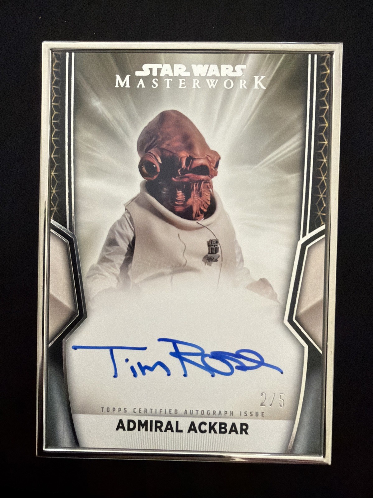 Topps Star Wars Masterwork - Tim Rose as Admiral Ackbar /5 Silver Framed Auto
