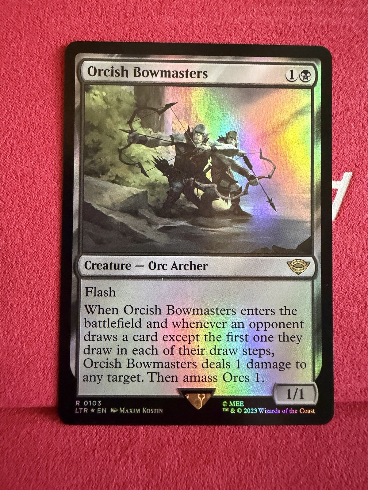 MTG Orcish Bowmasters #0103 Foil Rare LOTR Tales of Middle-earth LTR NM MTG Orcish Bowmasters #0103 Foil Rare LOTR Tales of Middle-earth LTR NM