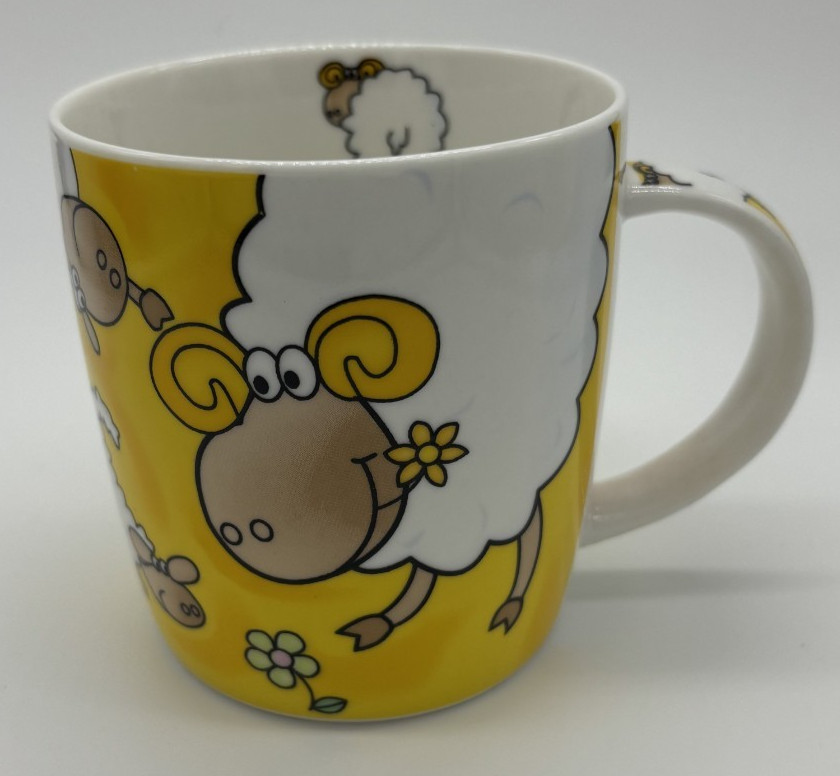 Yellow Flower Ceramic Sheep Mug Yellow Flower Ceramic Sheep Mug