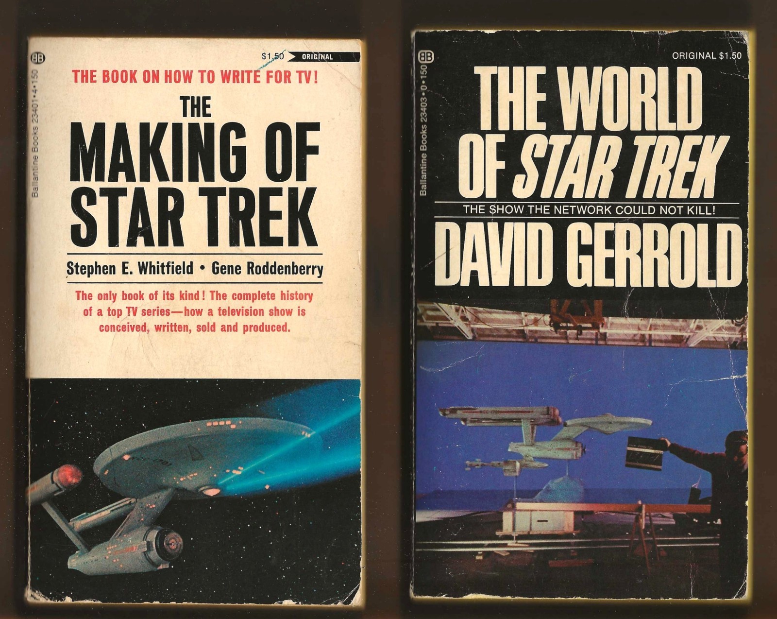 1970s THE MAKING OF STAR TREK + THE WORLD OF STAR TREK - Ballantine paperbacks