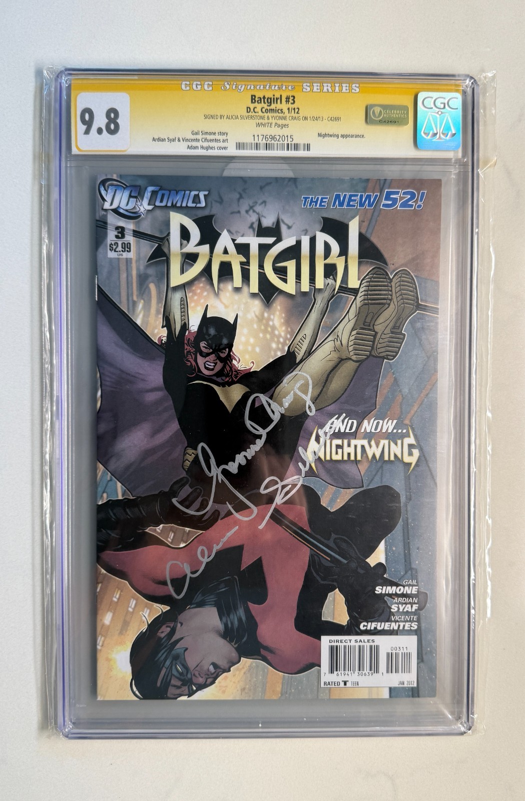 Batgirl 3 CGC 9.8 SS Dual Signed Yvonne Craig Alicia Silverstone Auto Ltd 14/75