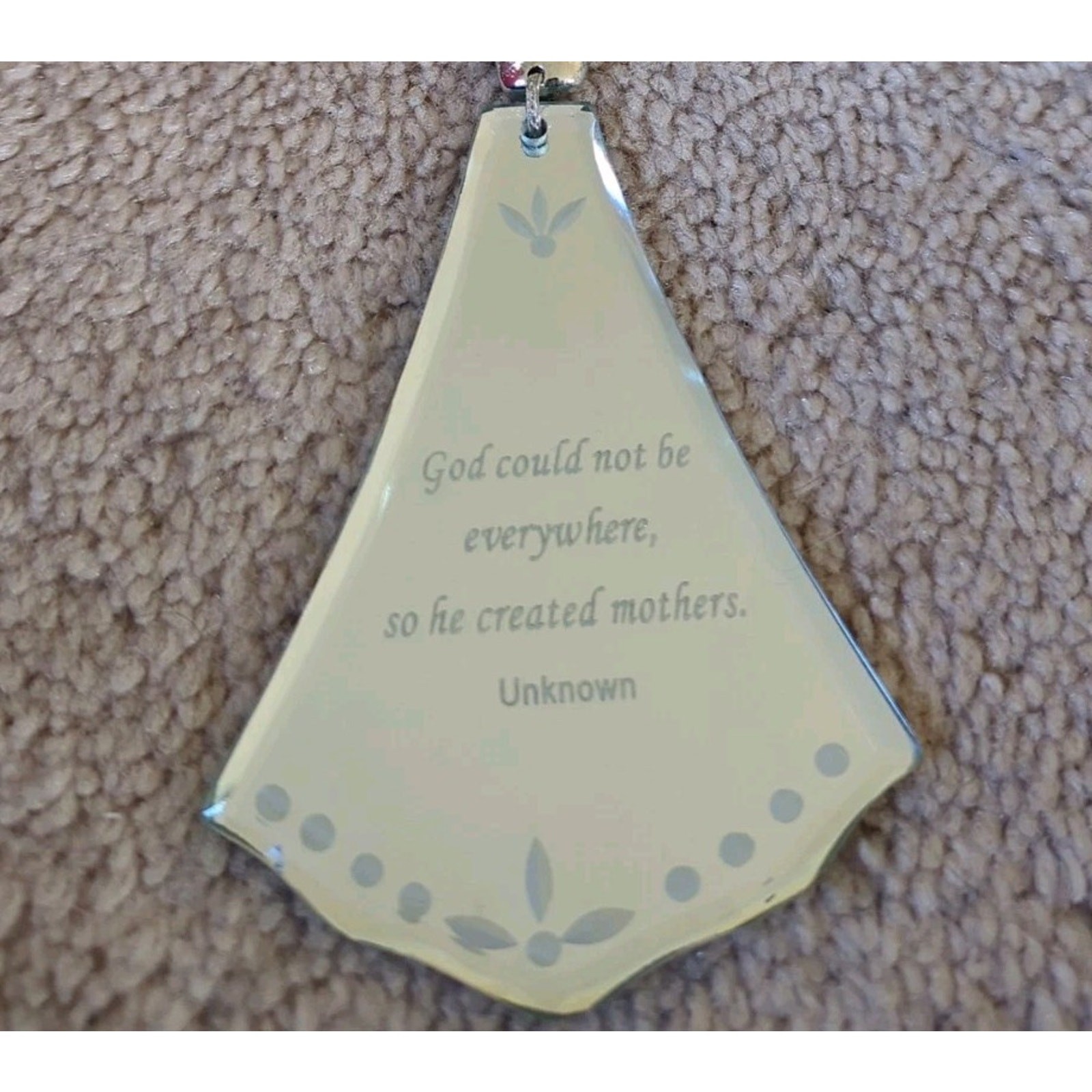 Glass Ornament 2007 Angelic Reflections “Mothers Poem” Angel Venitian Style