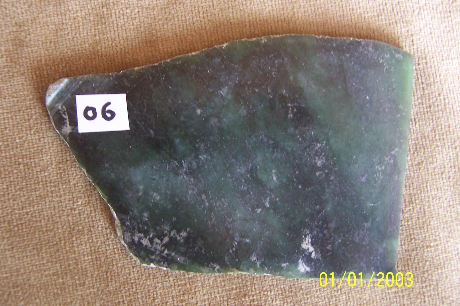 Nephrite JADE- slab dark green (06) approx 3