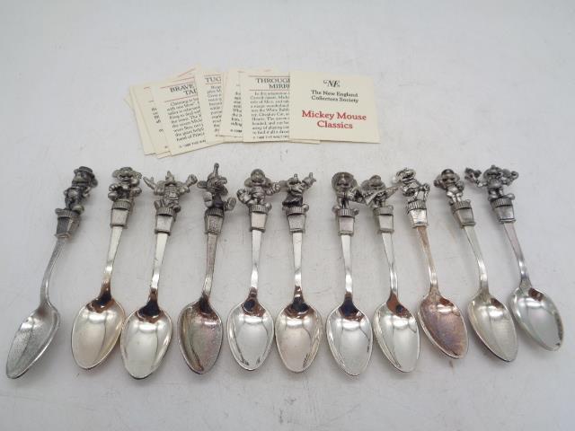LOT of 11 Disney Silverplate New England Collector Society Spoons w/ cards