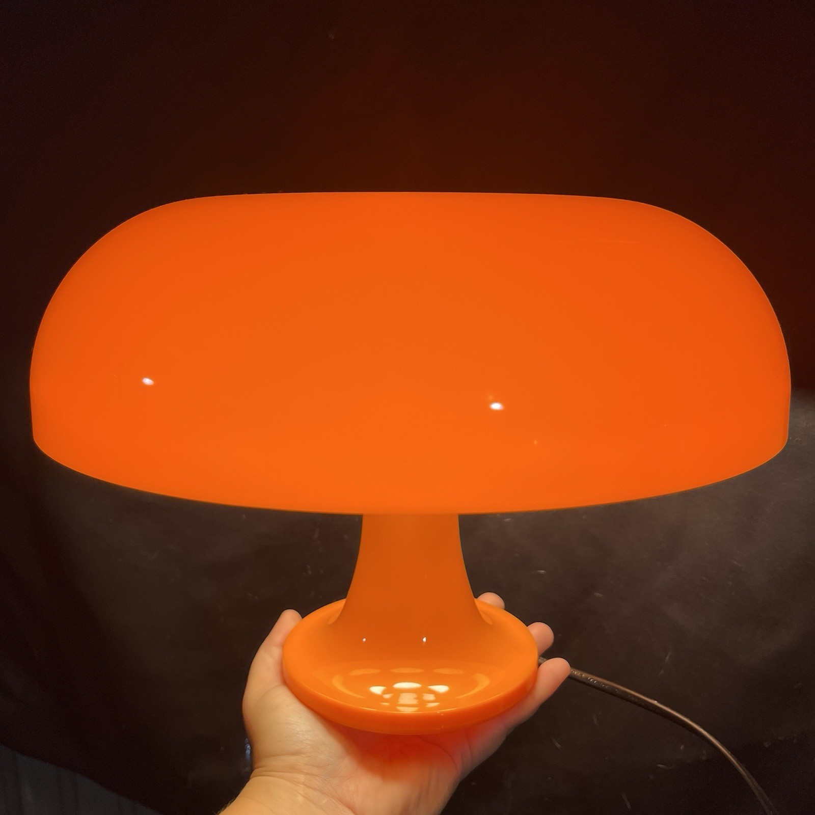 Authentic Italian 70s Orange Donut Mushroom Lamp 12\