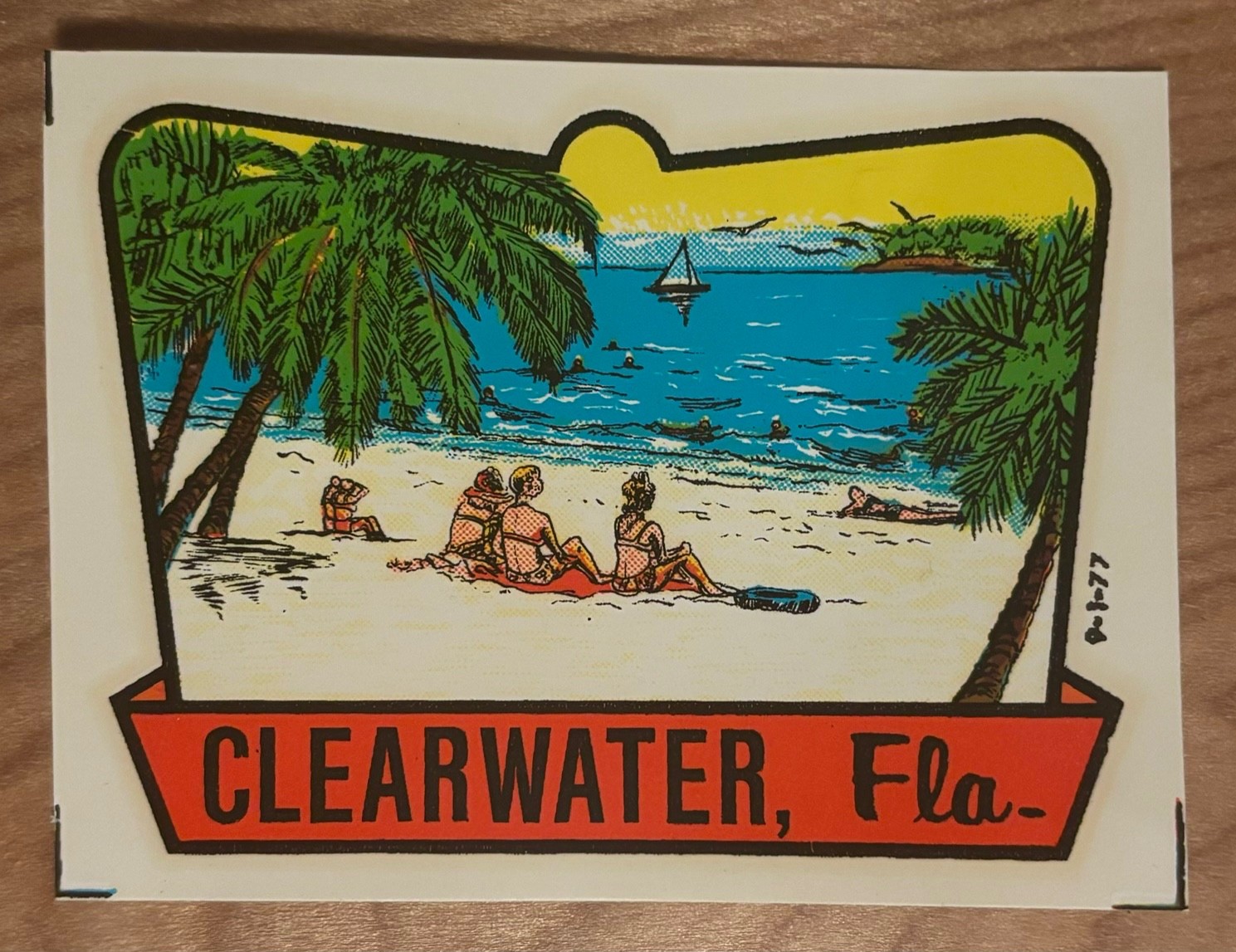 Vintage 1960s Clearwater Florida Souvenir Decal