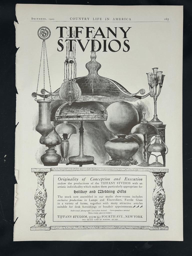 Magazine Ad* - 1903 - Tiffany Studios, New York