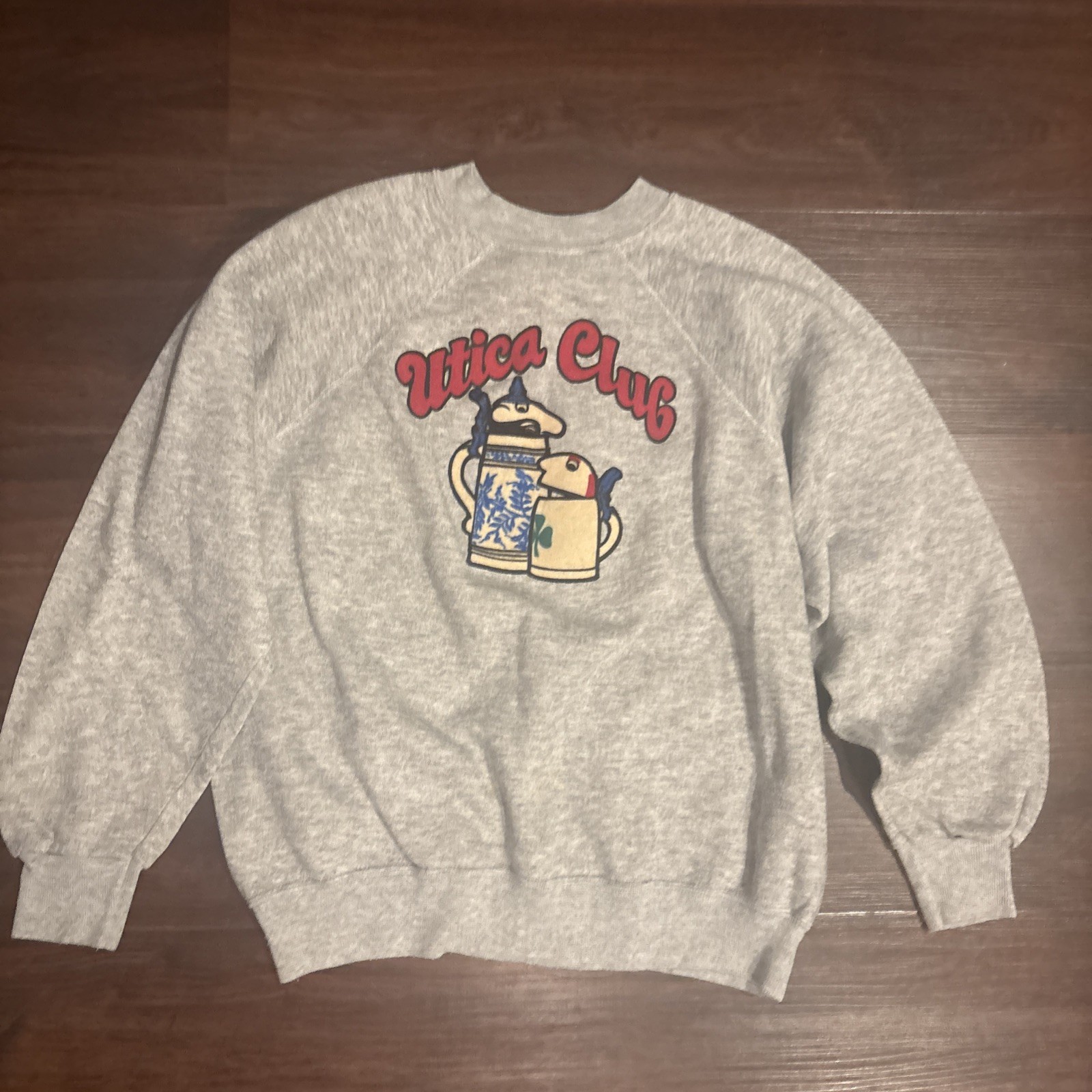 Vintage 80’s Utica Club Sweatshirt VTG Pilsner Beer Advertising large