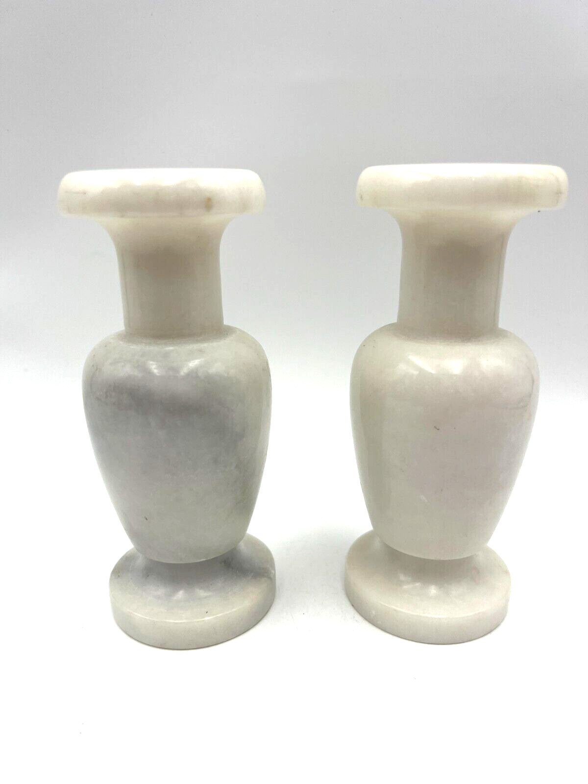 White Marble Bud Vase or Candle Stick Holder - Set of 2 - 6\