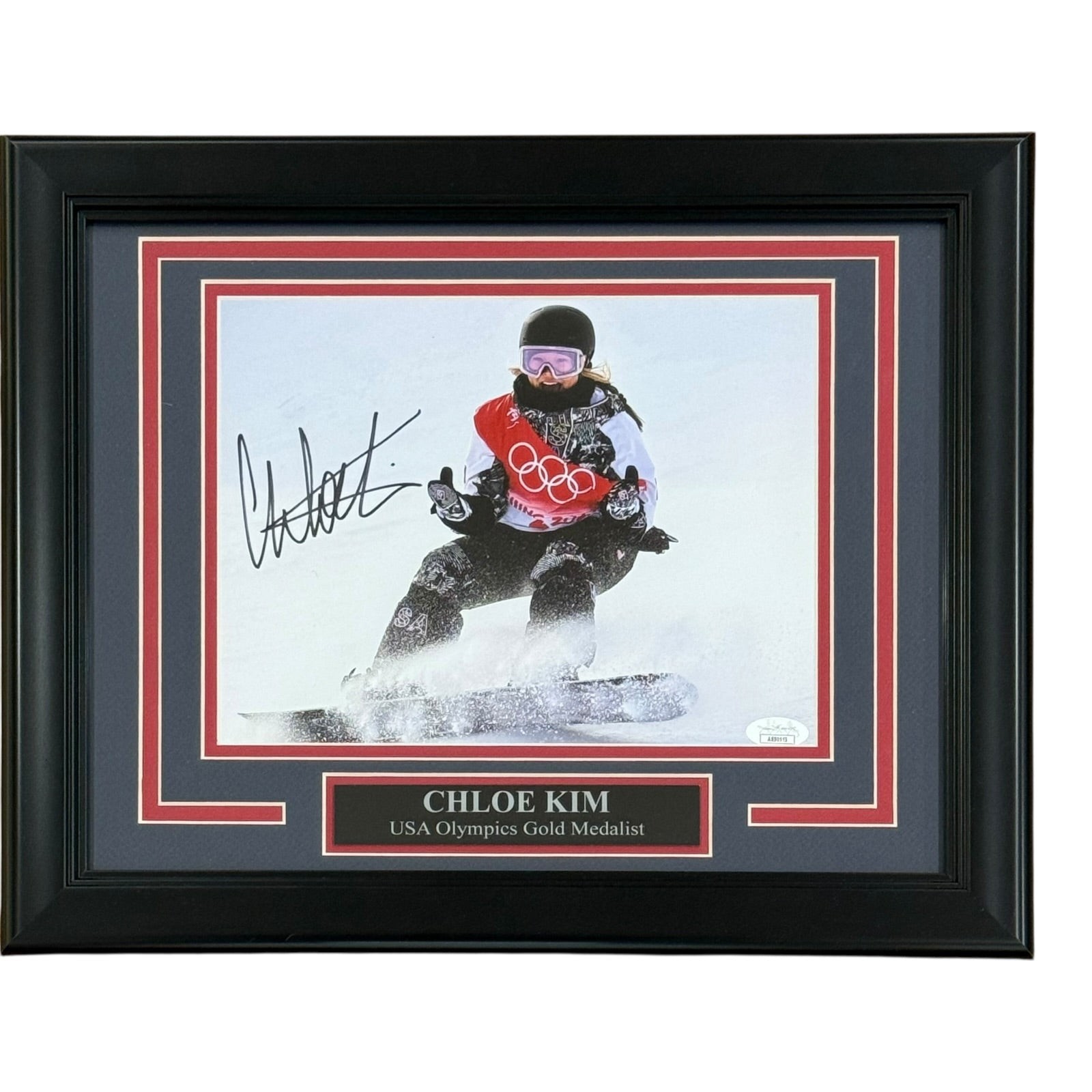 Chloe Kim Autographed USA Olympics Snowboarding Deluxe Framed 8x10 Photo - JSA