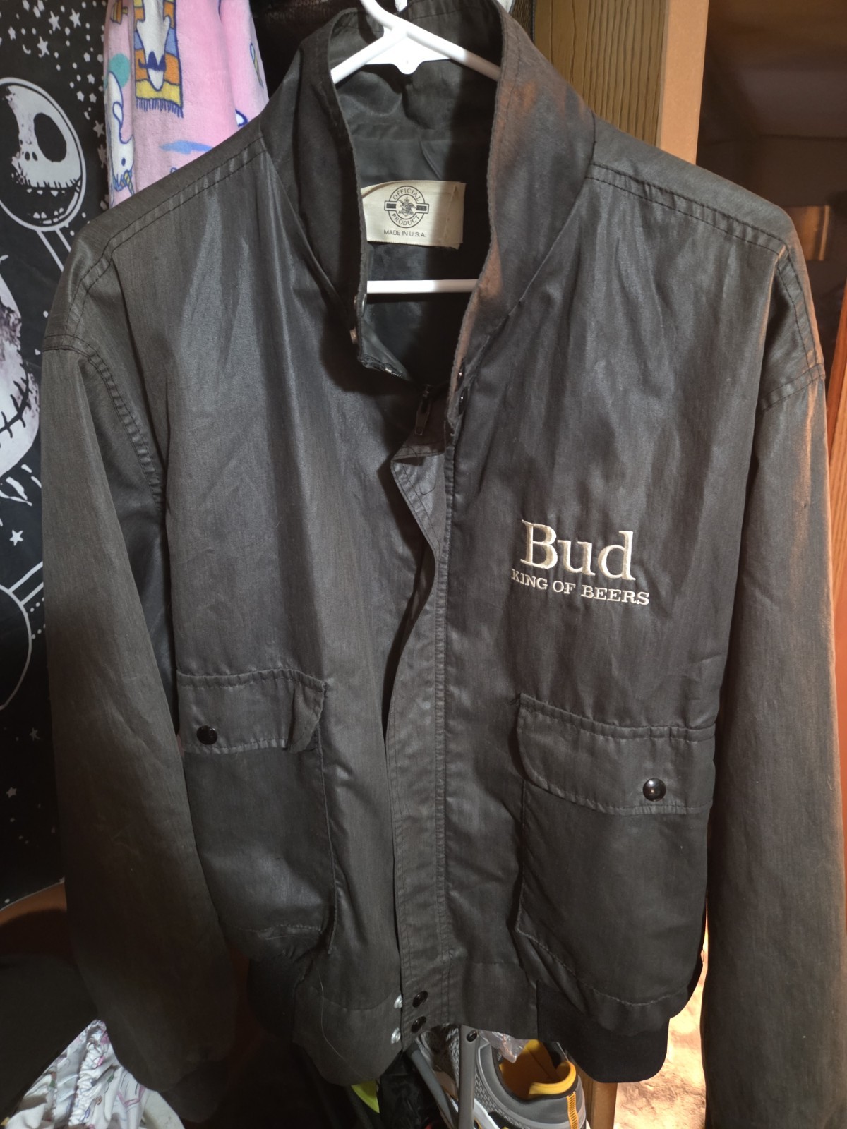 Vintage 70s/80s Bud King Of Beers Zip Up Jacket Size M/L