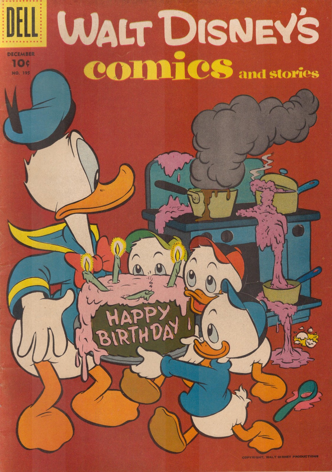 53251: DELL COMICS WALT DISNEY'S COMICS AND STORIES #195 Fine Plus Grade