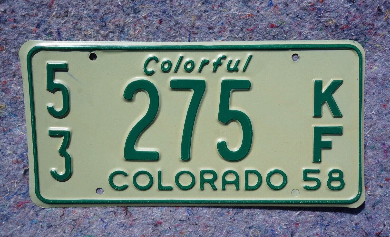 1958 GRAND County COLORADO License Plate # 275 - Farm Truck 1958 GRAND County COLORADO License Plate # 275 - Farm Truck