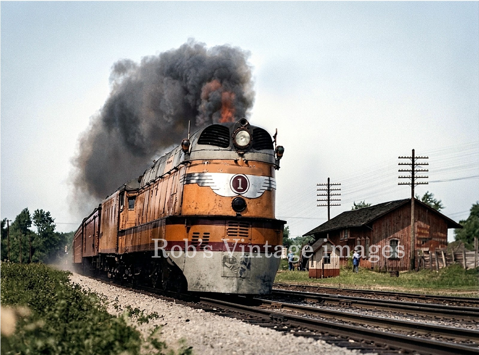 Milwaukee Road Photo Hiawatha  4-4-2 Steam Locomotive 1 CMSP Railroad 13x19