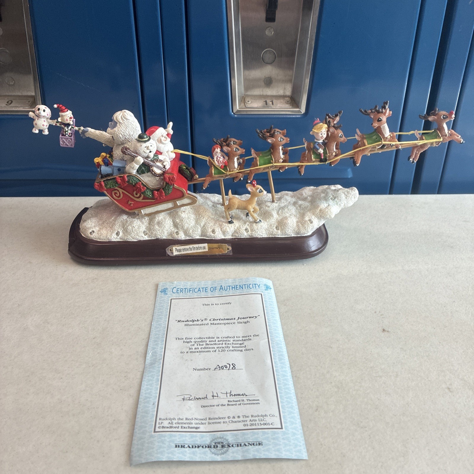 Vintage Bradford Exchange Rudolph\'s Christmas Journey Tested And working w/COA