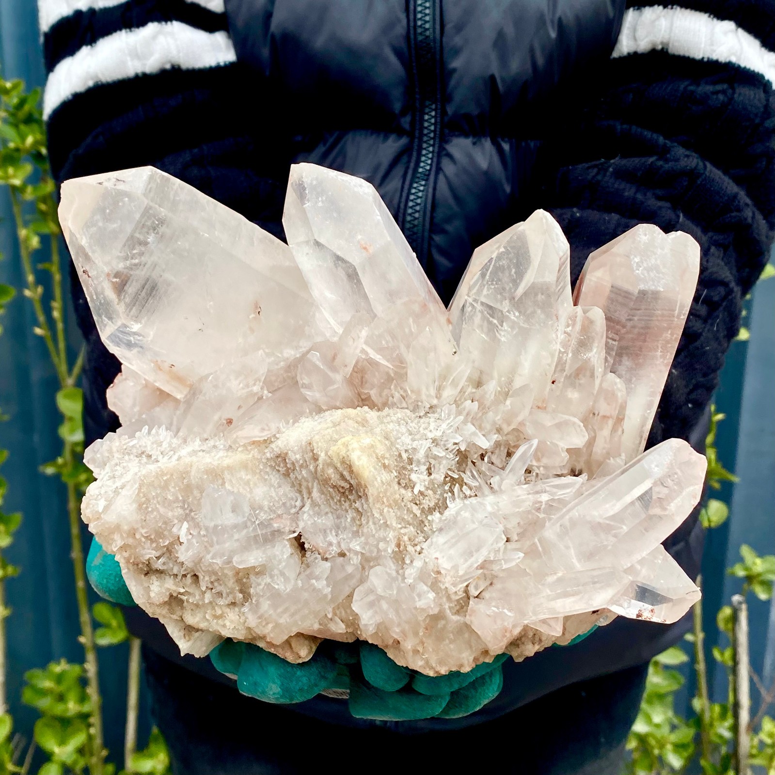 6.94LB A+++Large Natural white Crystal Himalayan quartz cluster /mineralsls