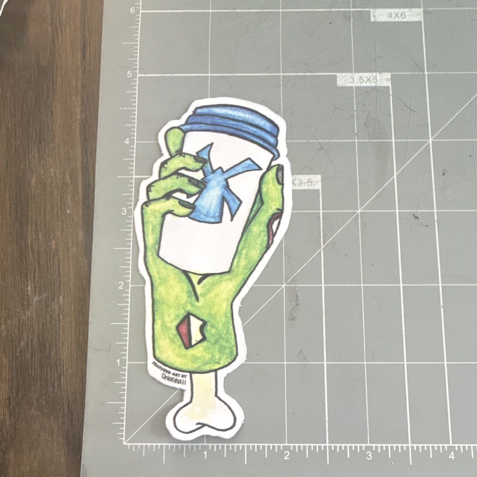 SUPER RARE Dutch Bros Zombie Hand Sticker - Chloe Ball Original 