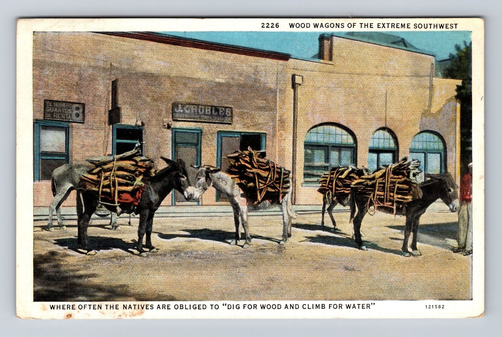 NM-New Mexico, Wood Wagons Of Extreme Southwest, Antique Vintage c1935 Postcard