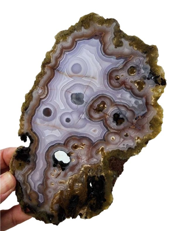 Agua Nueva Banded Agate Slab Mexico 193.3 grams.
