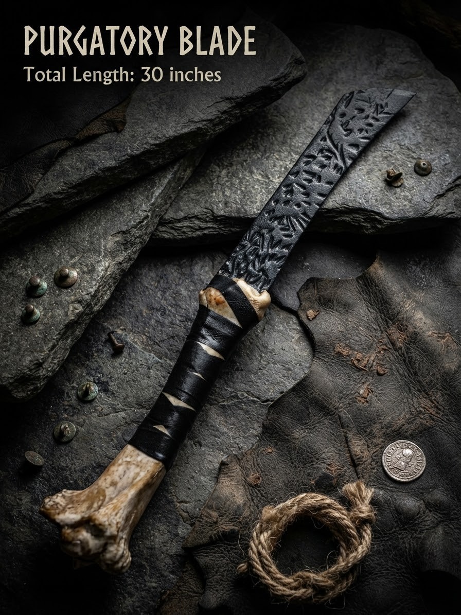 Supernatural Purgatory Blade Replica: Camel Bone Handle, Leather Wrapped