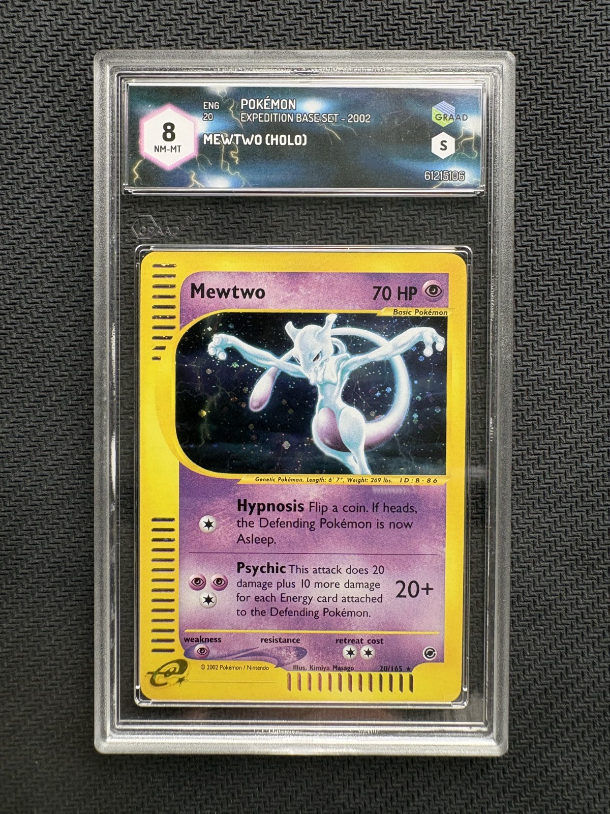 Pokemon GRADE 8 Mewtwo #20 Holo Expedition 2002 English