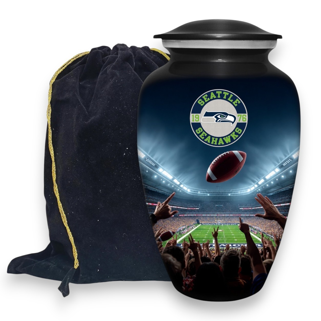 Seattle Seahawks Cremation Urn for Human Ashes Adult Large Football Urns New