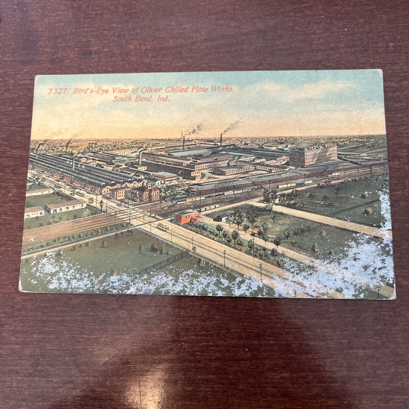 K9 Old INDIANA Postcard South Bend Oliver Chilled Plow works Factory Company Air